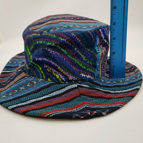 Boho Hippie Bucket Hat Cotton Blue Unisex Lightweight Beach Summer Sun Hat Nepal - Picture 11 of 14